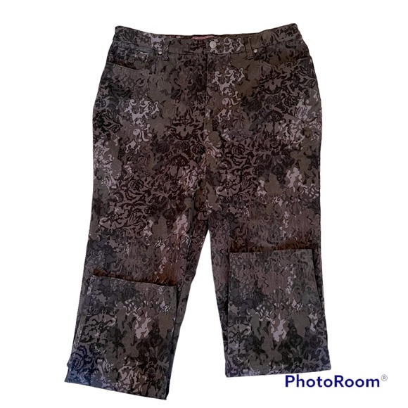 Gloria Vanderbilt 16 Amanda Jeans Floral Multicolor Camo 5 Pockets - Picture 1 of 11